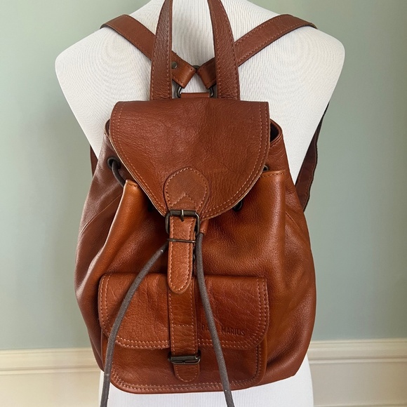 Paul Marius Leather Backpack, Lebaroudeur, Light Brown main image 9